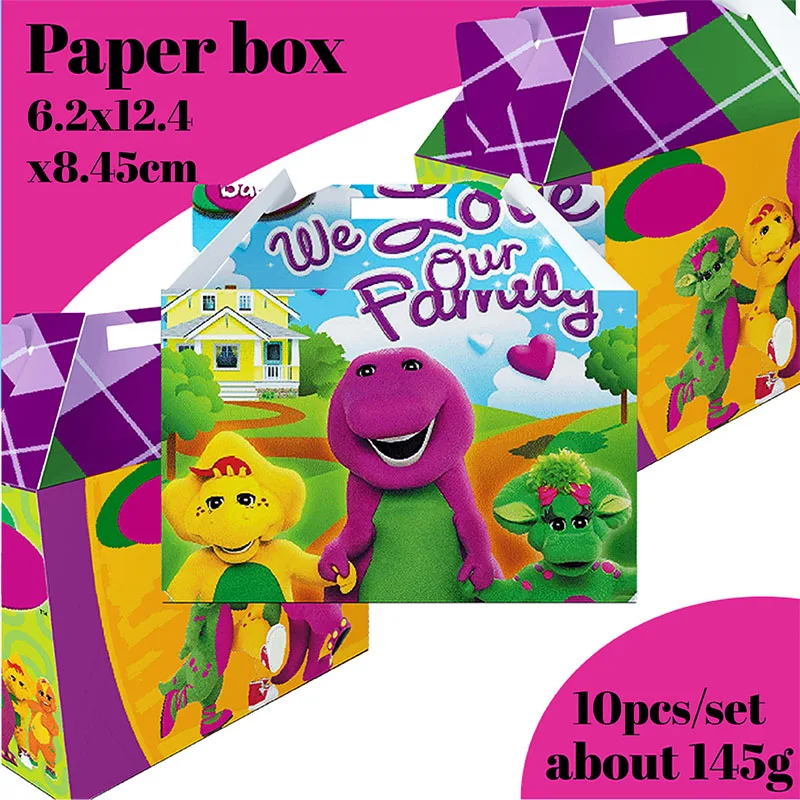 Barney Thema Geburtstags feier Dekorationen Kuchen Topper Geburtstag Tasse Serviette Platte Stroh wirbelt Aufkleber Kidsparty liefert Dekor – Detail 10