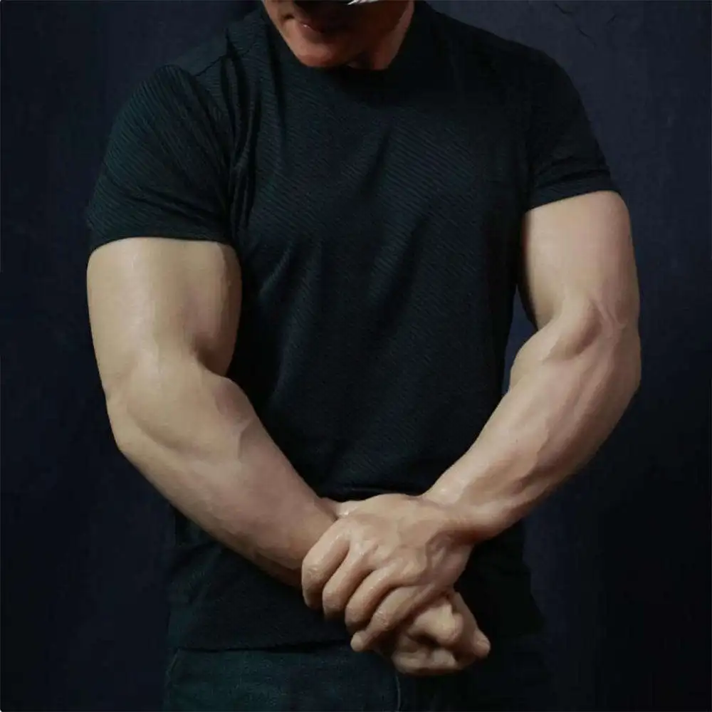 

Cosplay Realistic Silicone Muscle Leg Macho Arms Manly Hands for Crossdresser Transvestite TV Show Film Shot Masquerade Ball