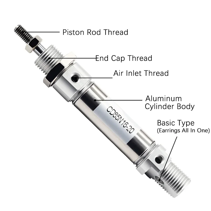 HLH CD85N10/16/20/25-15X30X40X60X75X80X100-Cv Stainless Steel Double Acting Mini Pneumatic Air Cylinder Piston
