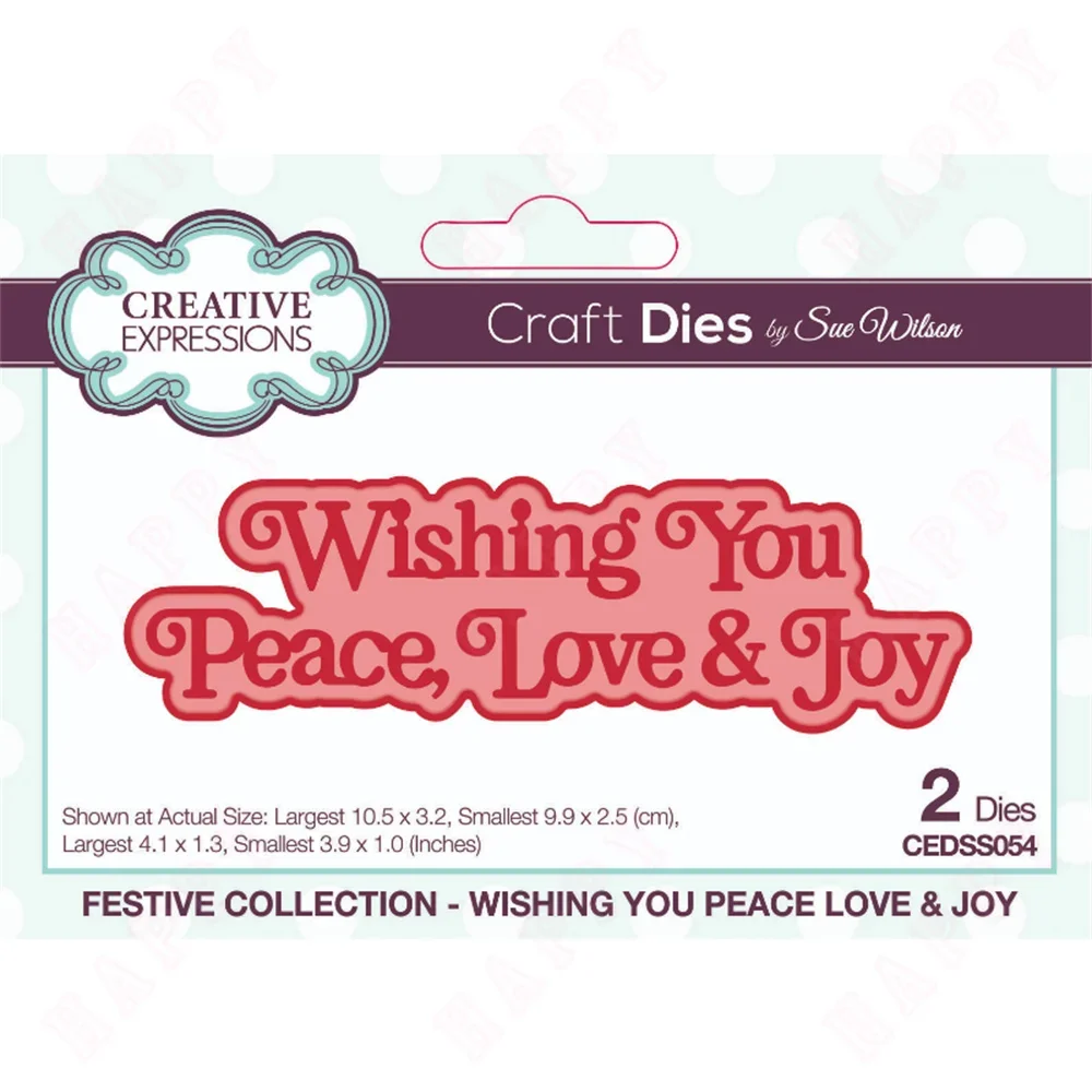 Wishing You Peace Love and Joy Craft Molds Metal Cutting Dies Decorating Scrapbooking Diy Paper Card Embossing 2024 New Arrival