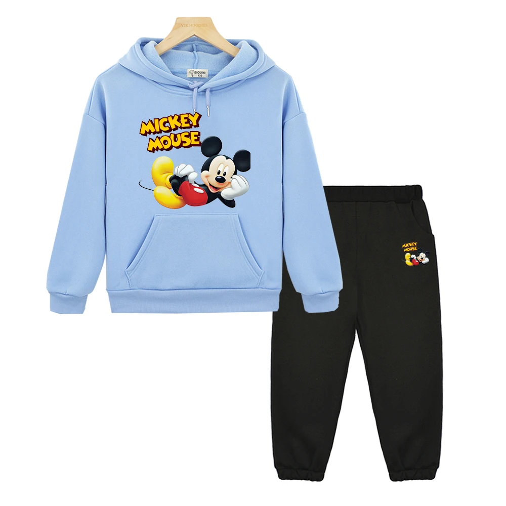 

mickey mouse hoodie+Pant pullover boy girl Hooded Sets y2k sudadera Disney print hoodies Fleece Sweatshirt kids boutique clothes