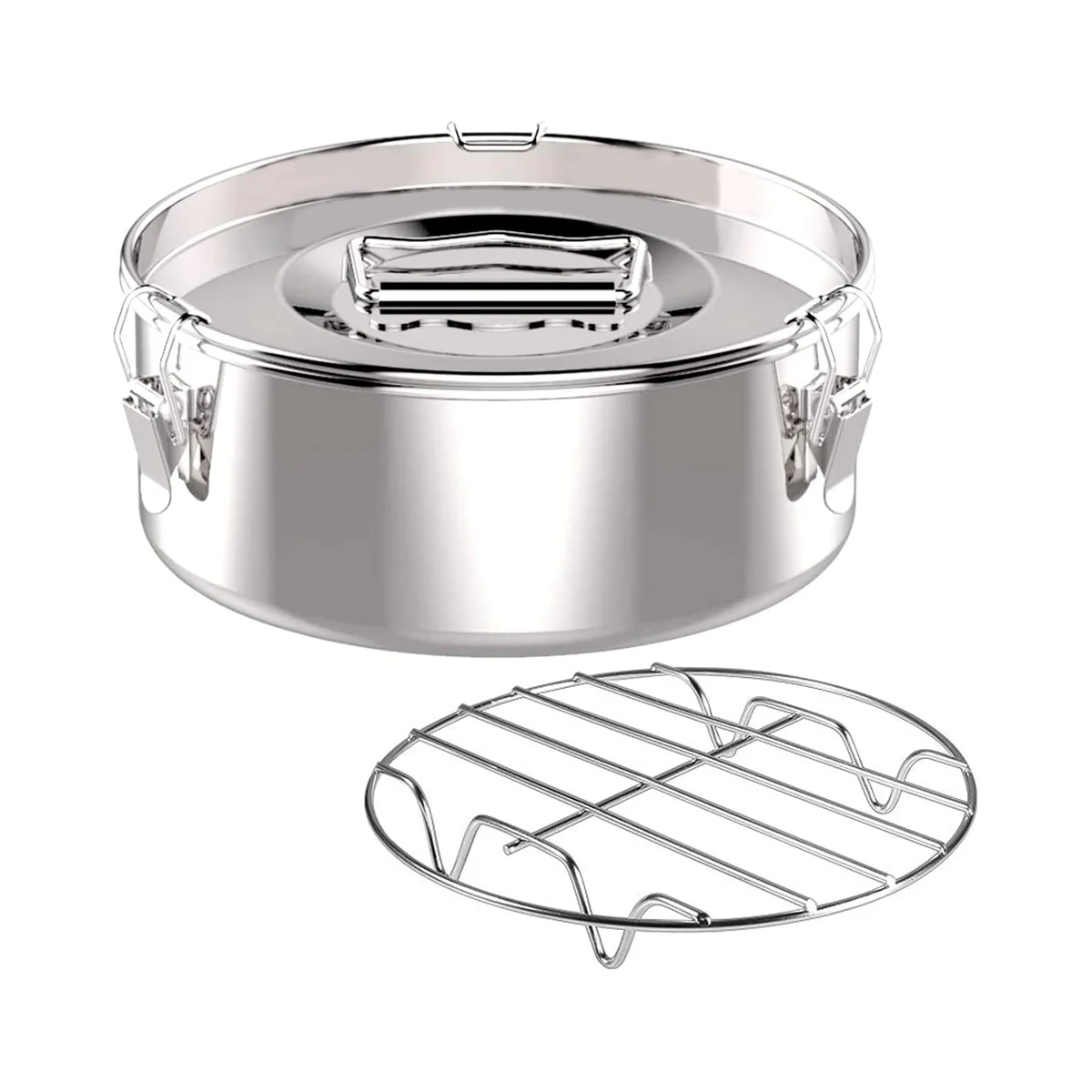 Flan Pan Flanera 몰드, 뚜껑이 달린 스테인리스 스틸 플랜 몰드, 6 쿼트 냄비