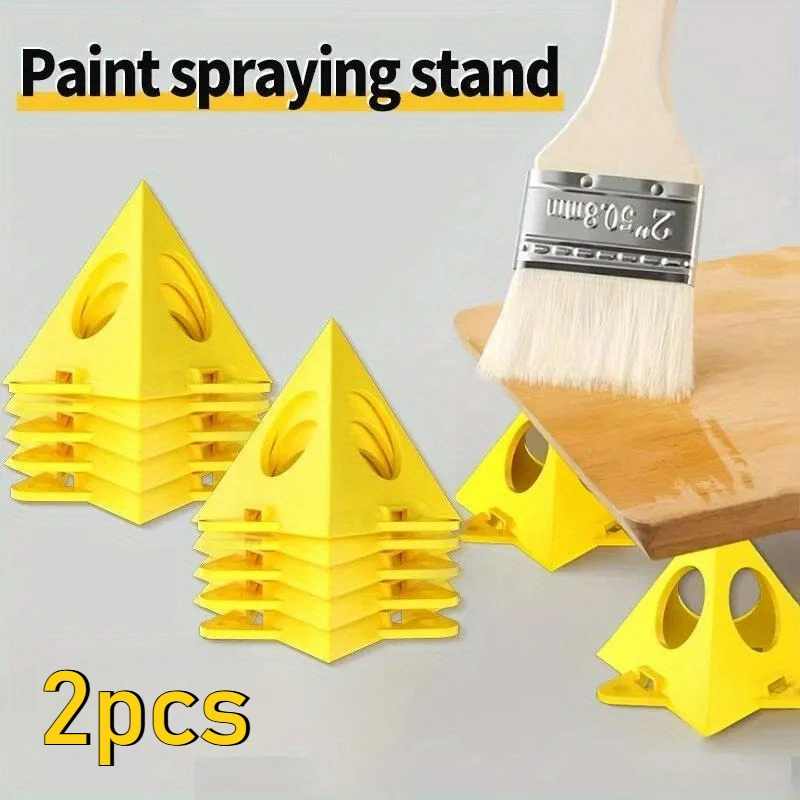 2PCS Woodworking Paint Bracket Set Yellow Painted Plastic Cushion Block Spray Painting Air Dry Coated Triangular Bracket