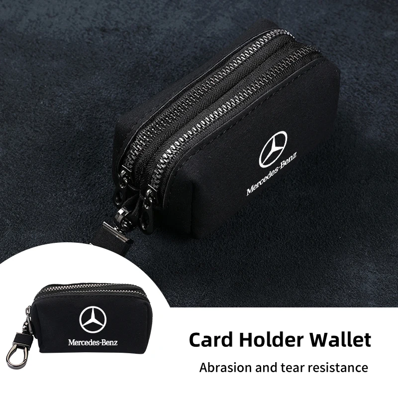 Flip Leather Coin Purse For Mercedes Benz AMG W204 W205 W203 W211 W201 W210 W108 W124 W190 W202 W212 W126 CLS GLE GLC GLS CLA