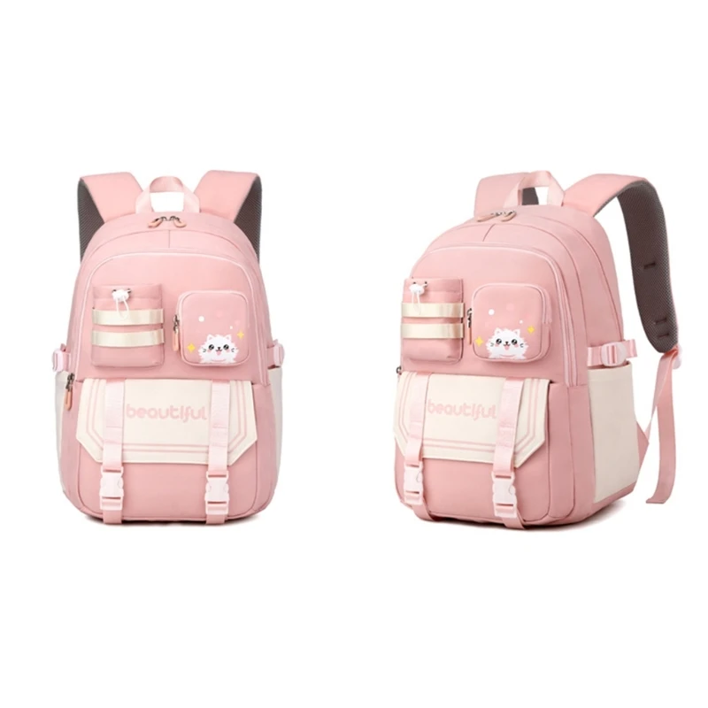 Ransel Berkualitas untuk Anak Perempuan Tas Sekolah Kapasitas Besar Ransel Kasual Travel Daypack