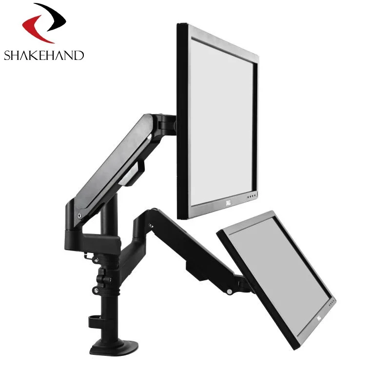 Dual Monitor Gas Spring Arm Stand Model-Sh-Kl Fits Inch Holds Up To Lbs Kg Vesa X Height Adjustable Full Motion Swivel