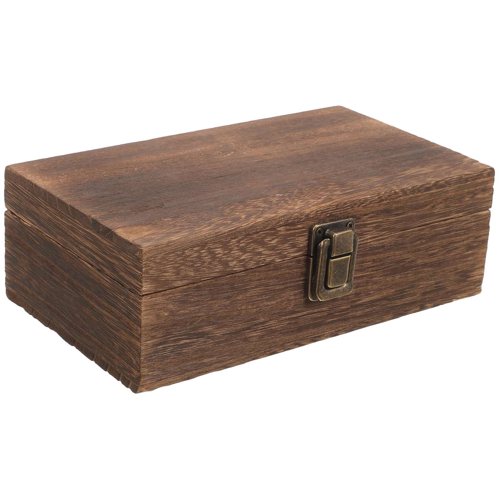 

Carbonized Paulownia Stamp Box Wood Inkpad Storage Lightweight Portable Compartment Wooden Holder Calligraphy Seal Organizer