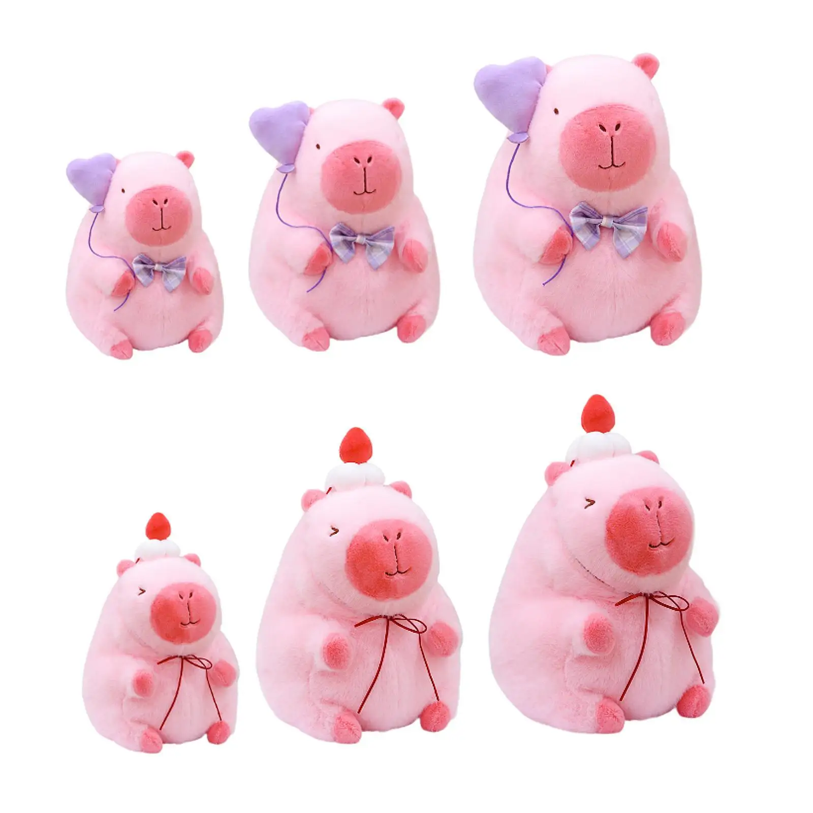 Pink Capybara Plush Toy Stuffed Animal Ornament Cartoon Soft Toys Home Decoration for Teens Boys Girls Children Baby Adults