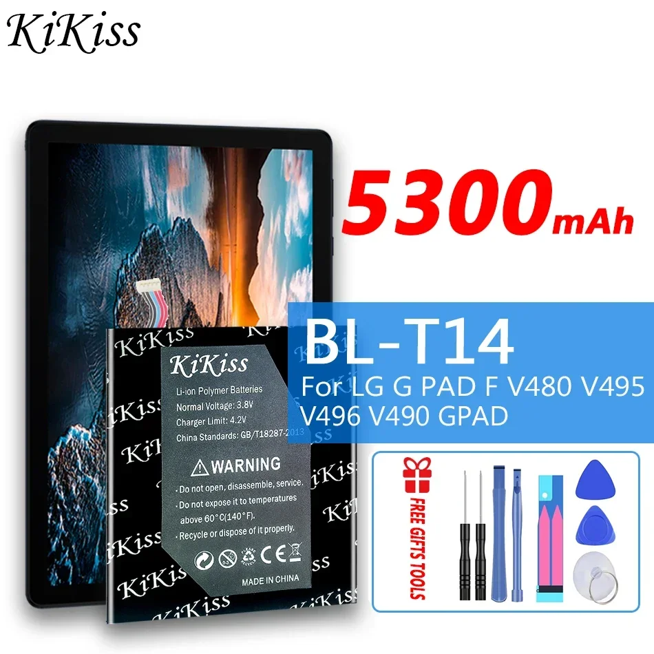 

Kikiss Tablet Battery BL-T14 For LG G Pad GPAD V480 V495 V496 V490 Replacement Batteries 5300mAh