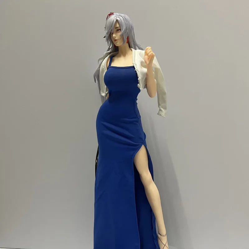 

New Shenhe Anime Figure With Real Fabric Clothes Large Gk Statue Collectible Desktop Ornament Birthday Gift