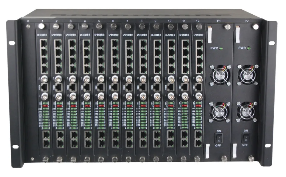 PCM MUX, optisch multiplex, 120-kanaals telefoon multiplex over glasvezel of coax, telecom multiplex