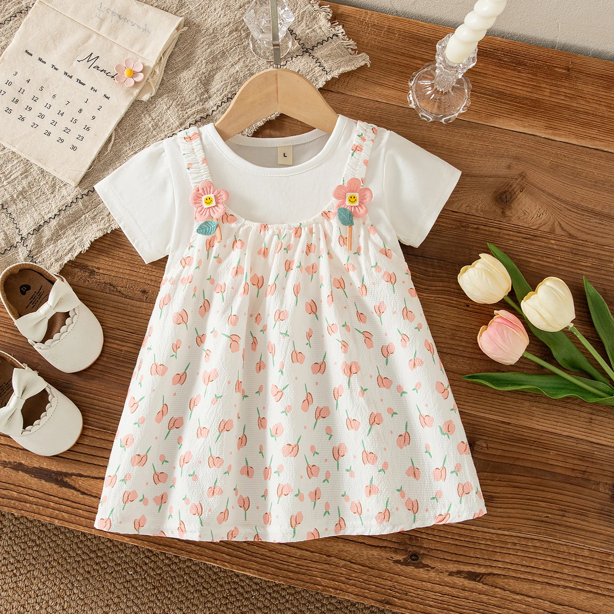 Baby Girl Dress Summer Cotton Full Printed Short Sleeved Girls Dresses Cute Casual Beach Baby Girl Clothing