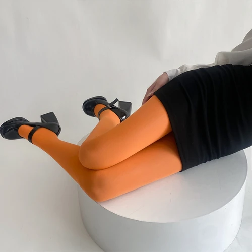 Imagen 2 del producto Pantimedias lisas de 27 colores para Mujer, medias ajustadas de terciopelo femenino, mallas básicas para primavera 2025, medias sexis para Mujer