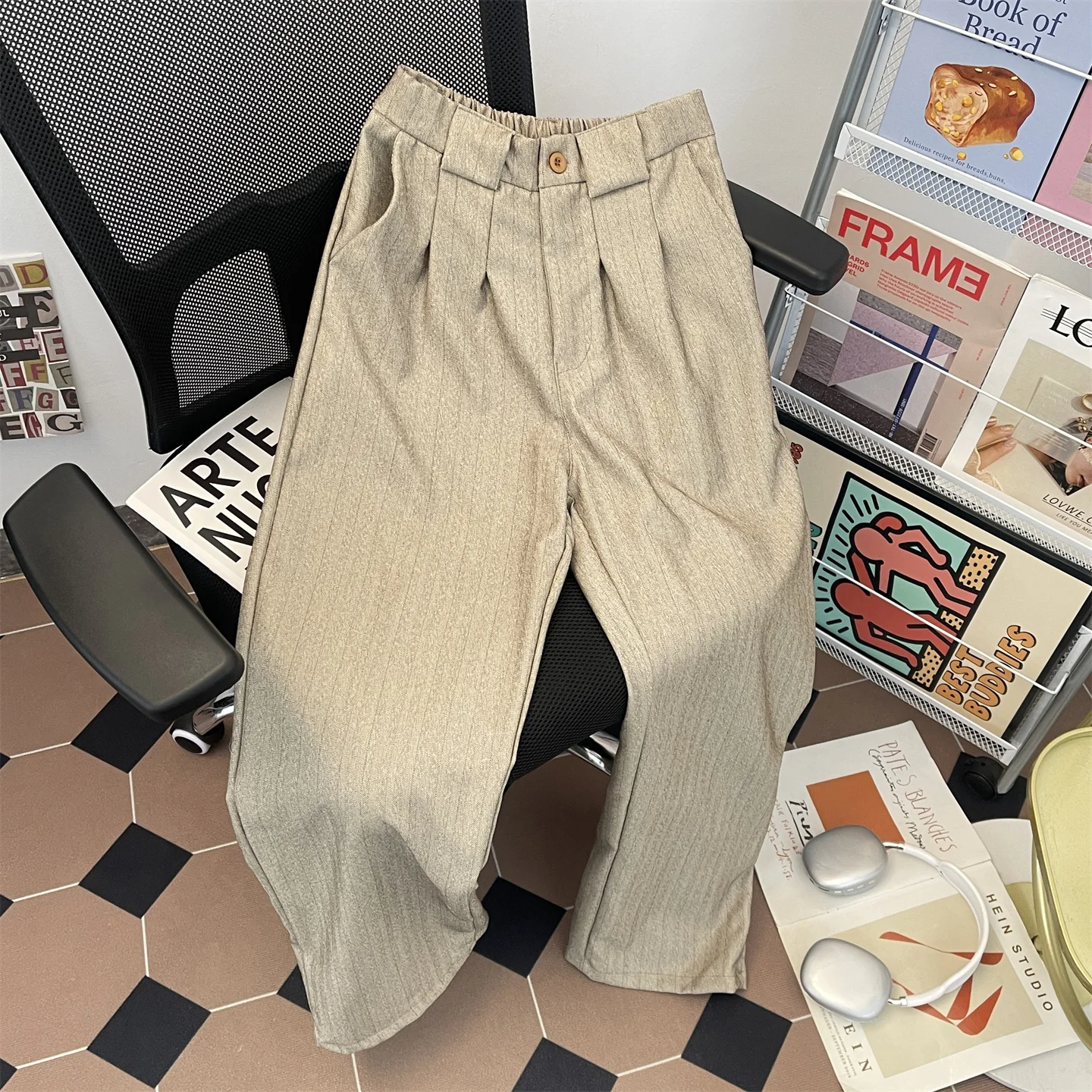 

Мужские брюки в американском ретро-стиле с плиссировкой и полосками, повседневные, универсальные, свободного кроя, прямые, в стиле Old Money