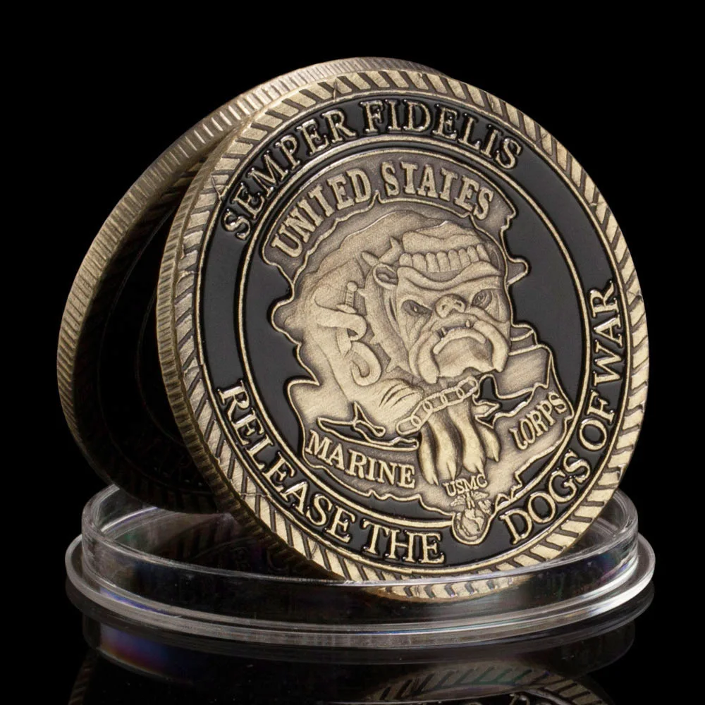 United States Marine Corps USMC Souvenir Semper Fidelis Military Coin Navy Coin Collection Copper Plated Commemorative Coin