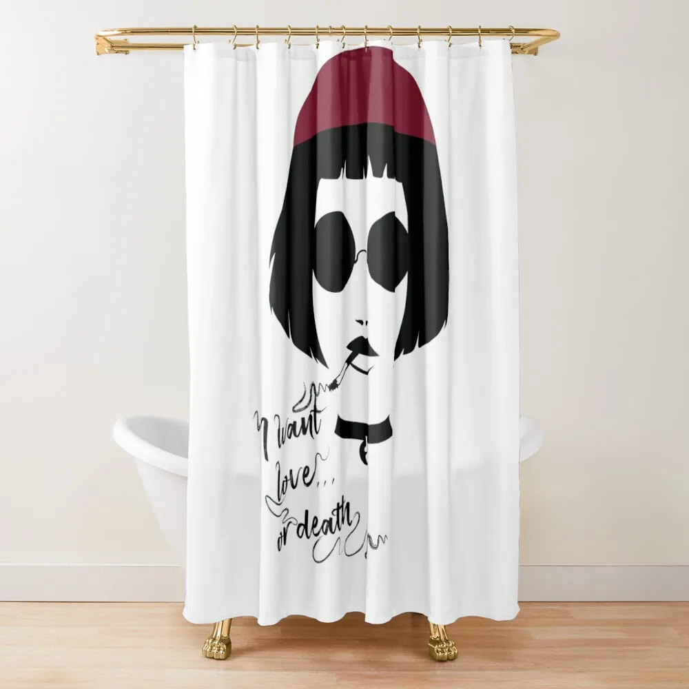 

I want love... or death Shower Curtain Bathroom Fabric Bathroom Decor Washable Waterproof Fabric Shower Cute Shower Curtain