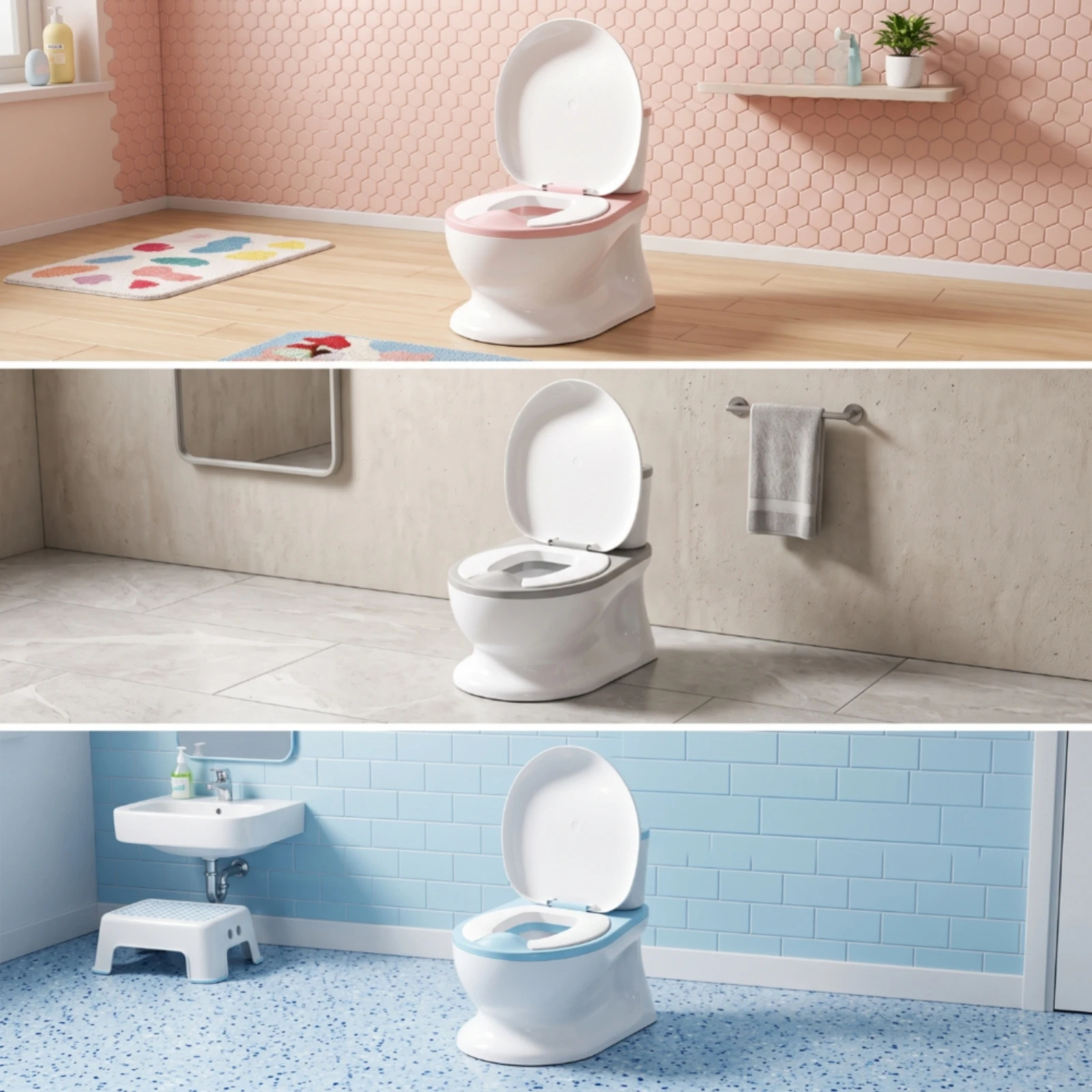 Potty Chair with Removable Bowl Stable Potty Chair with Splash Guard Baby Toilet Training Aid Sturdy Compact for Toddlers