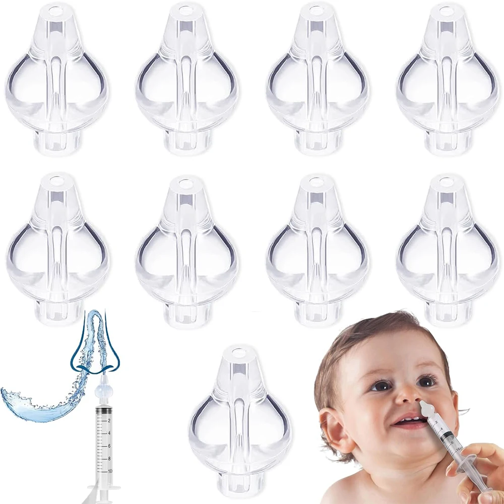 

6Pcs Reusable Soft Tip Nasal Syringe Cap Ear Wash And Nasal Mouth for Adults And Children Nose And Ear Wash Accessory