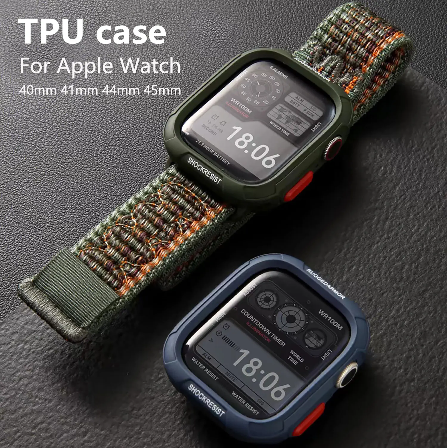 Colorful TPU protective case for Apple Watch S10 46mm case 40 41 44 45 Ultra49 42mm anti drop protective case for iwatch 987SE65