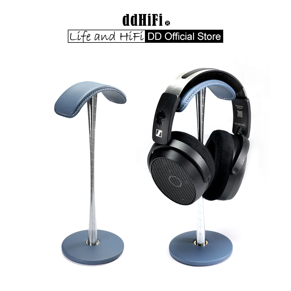 DD ddHiFi HS270-Синяя подставка для наушников, изготовленная из натуральной кожи и алюминиевого сплава, съемный держатель для гарнитуры