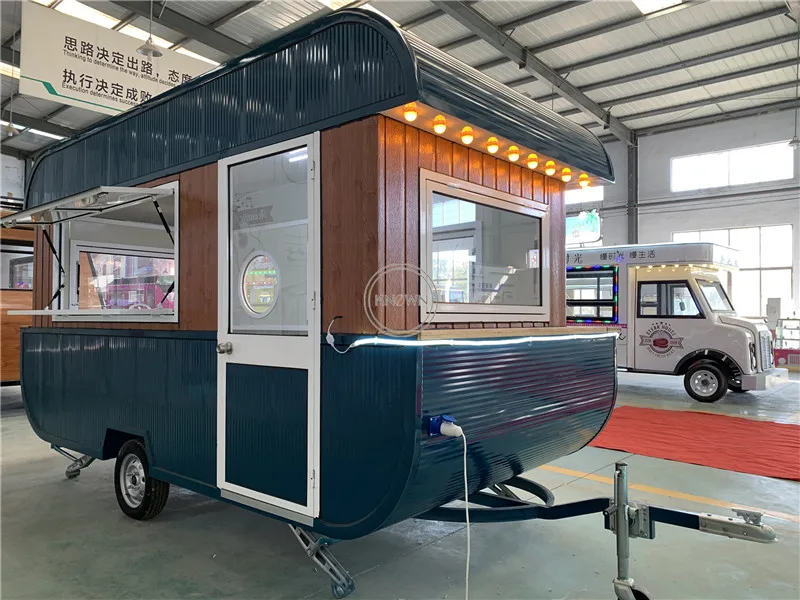 4M المحمول عربة الشارع البائع قابل للقطر الغذاء هوت دوج بيع كشك مقطورة قارب الشكل مصنعين بيع