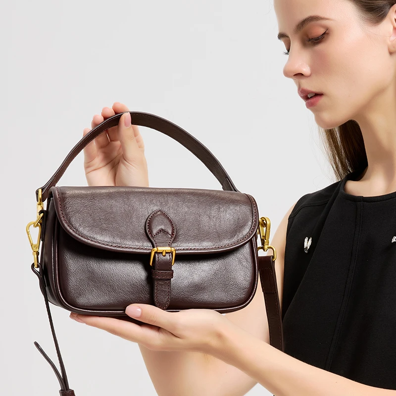 

Women's Vintage Genuine Leather messenger bag ladies Fashion Shoulder bag Multicolor Cowhide Crossbody Handbag Mini cross bag