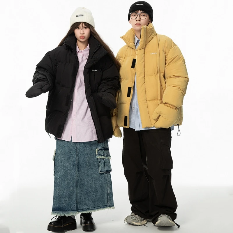 Windbreaker Hip Hop Parkas Men Women Thick Warm Puffer Bubble Coats Couple Casual Winter High Street Youth Hooded Padded Jackets