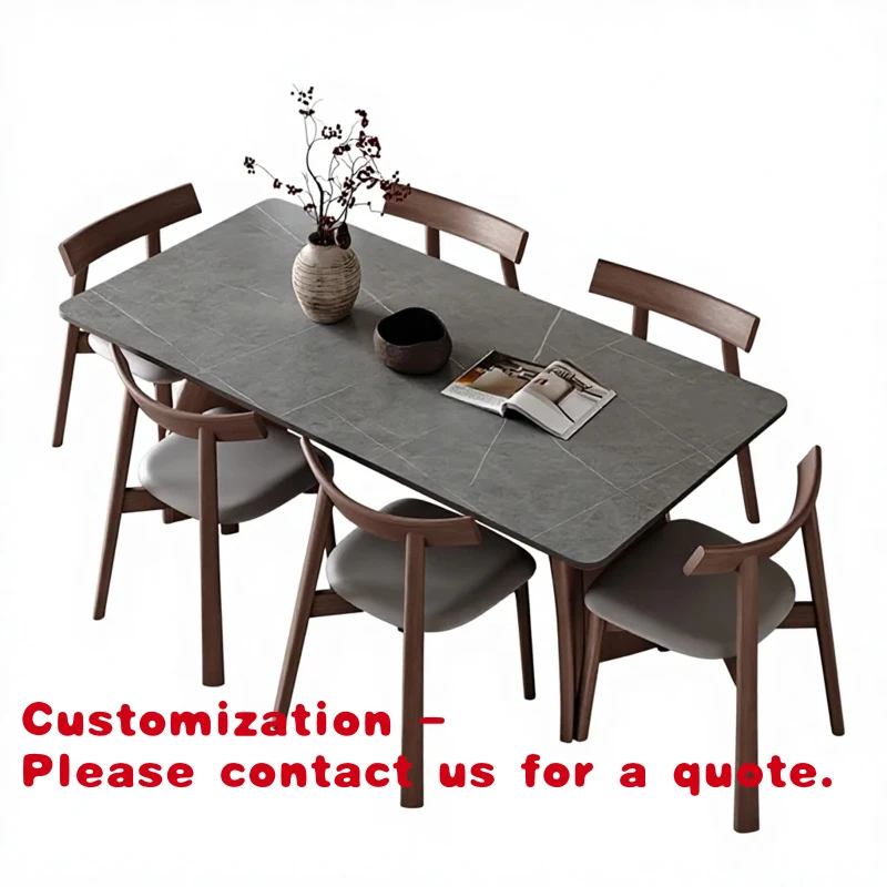 

Customize.Warehouse Modern Restaurant Dining Table Set Polished Surface Contemporary Rectangular Dining Tables