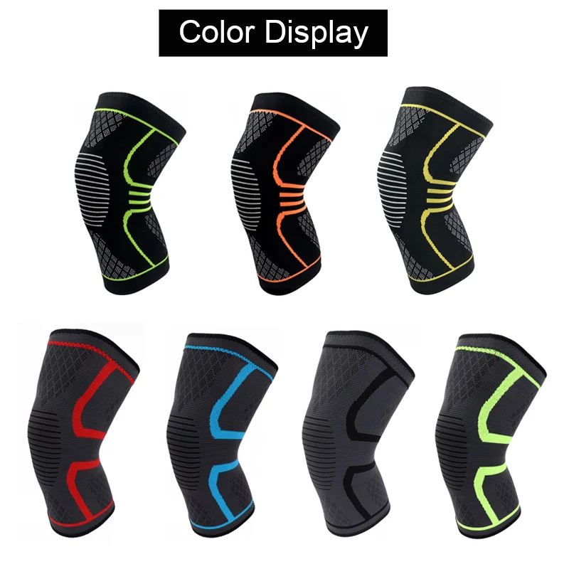 1PC Elastic Breathable Knitted Nylon Knee Compression Sleeve for Sports, Running, Gym, Joint Pain Relief, Men Women