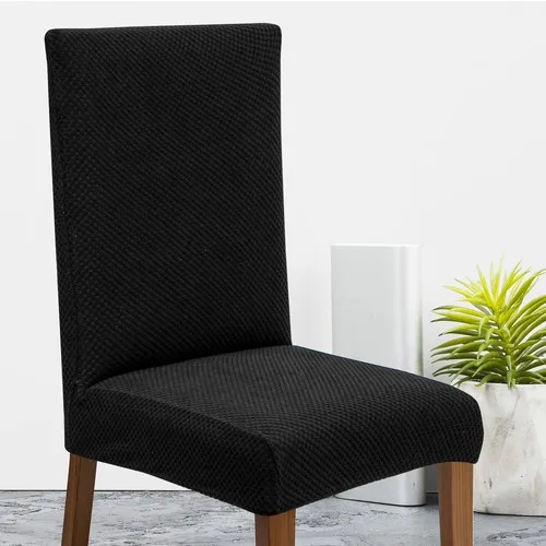 Latuda Lycra Washable Anthracite Chair Case | Chair Cover 4'lü