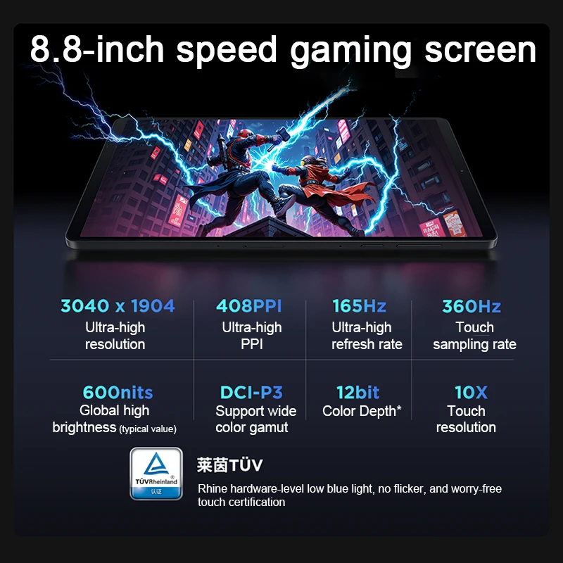 Versi CN Lenovo Legion Y700 2025 Gen 4 Tablet Gaming AI 256GB/512GB ROM Snapdragon 8 Elite Layar 8.8 inci 165Hz 7600mAh 50MP