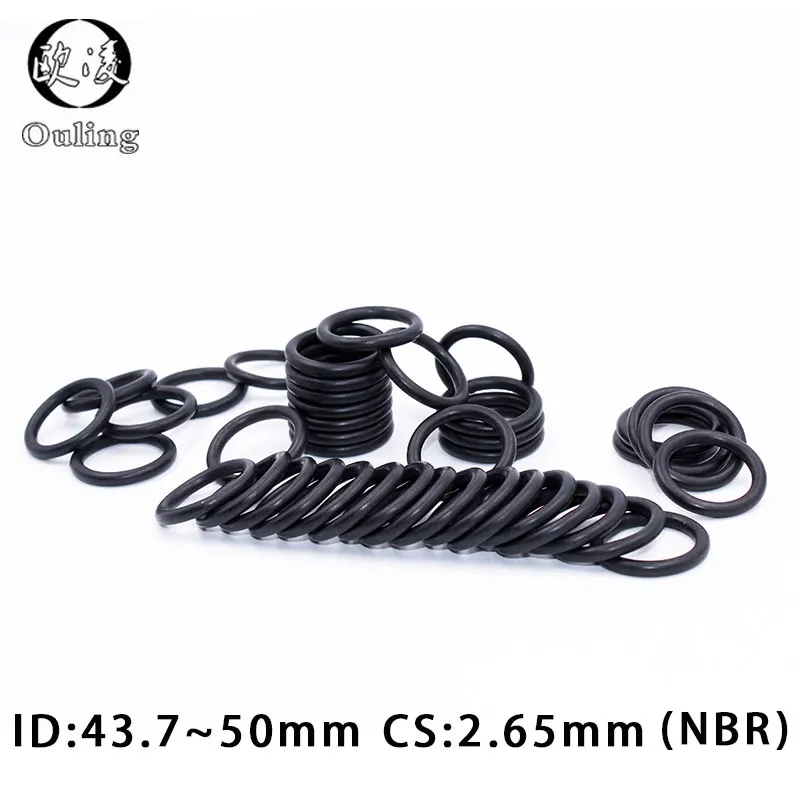 

15PCS/lot Rubber Ring NBR Sealing O-Ring CS2.65mm Thickness ID43.7/45/46.2/47.5/48.7/50mm Nitrile ORing Seal Gasket Rings Washer