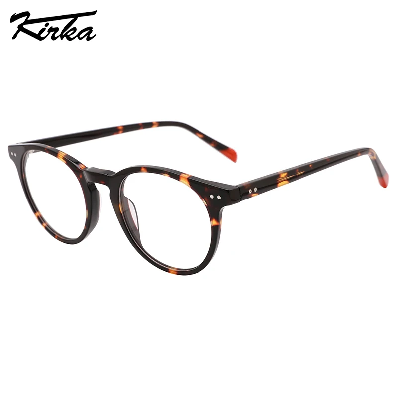 

Kirka очки унисекс, круглые прозрачные оправы, оптические очки, ламинирующие цвета, дизайнерские очки с кончиками храмов WD1453P