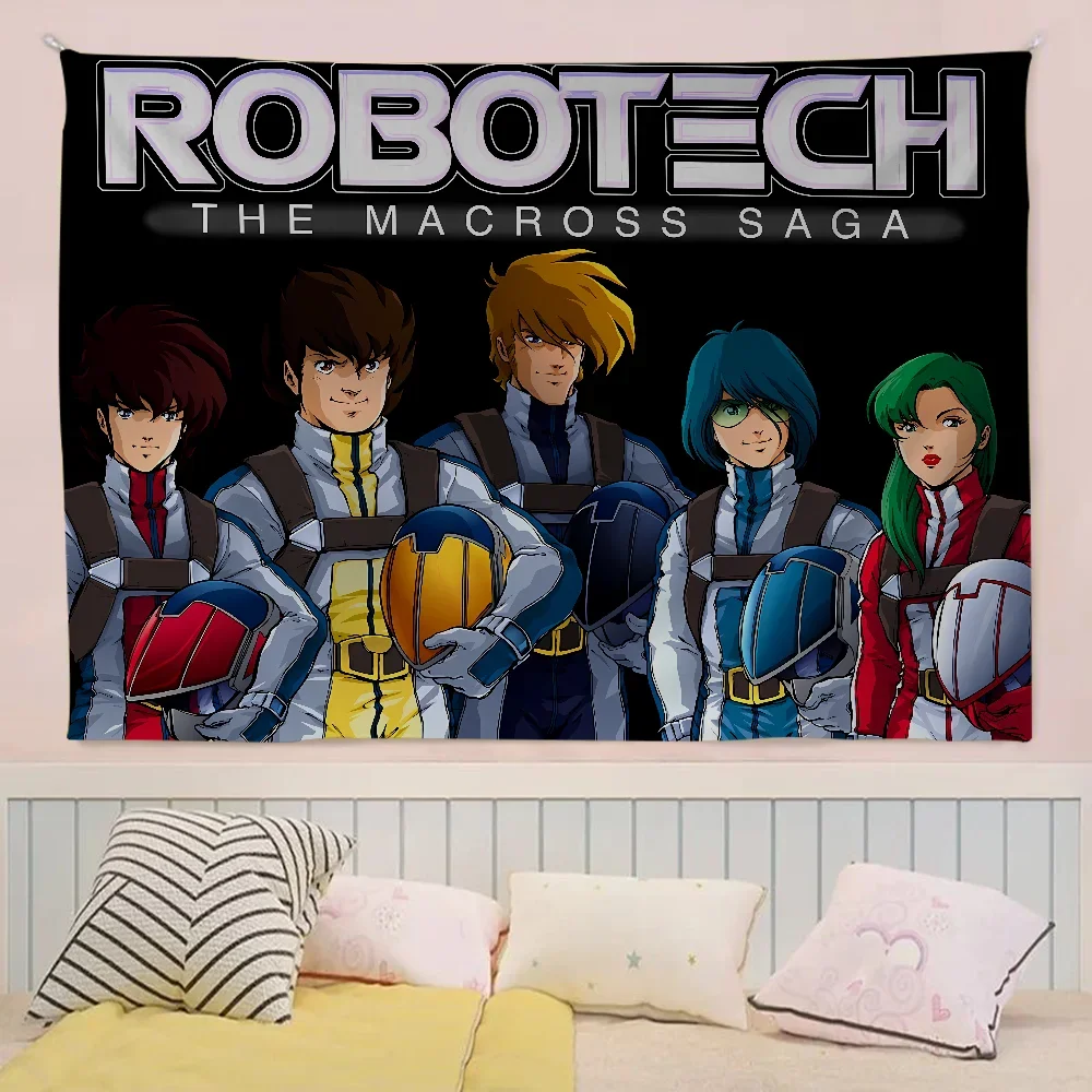 Cartoon R-Robotech Retro Flags Multiple Choice Living Studio Booth Interior Decoration Banner