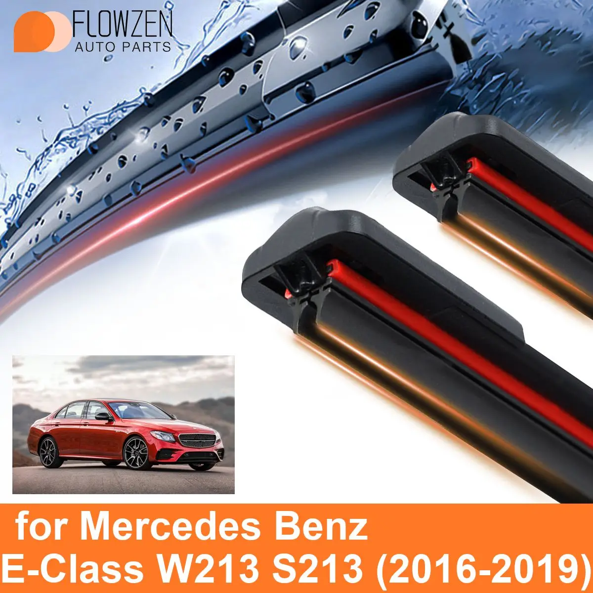 Car Windshield Wiper Blades for Mercedes Benz E-Class W213 S213 Double Rubber Frameless Bracketless WipersSoft Accessories