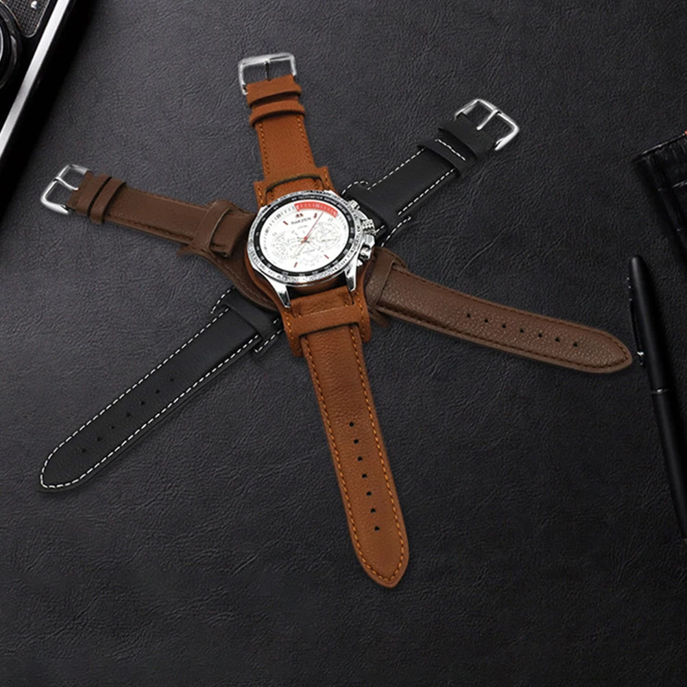 

Strap Belt Simple Wristband Number Watch Top Layer Cowhide Anti-Metal Allergy Office