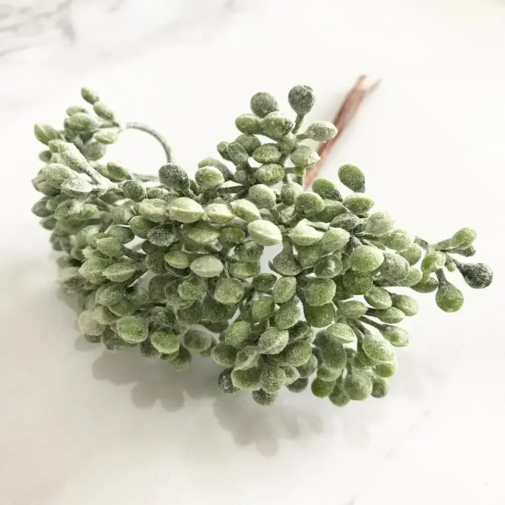 6/10/12/24/200pcs Mixed Green Plant Flower Cherry Stamen Berries Bundle DIY Christmas Wedding Cake Gift Box Wreaths Decor