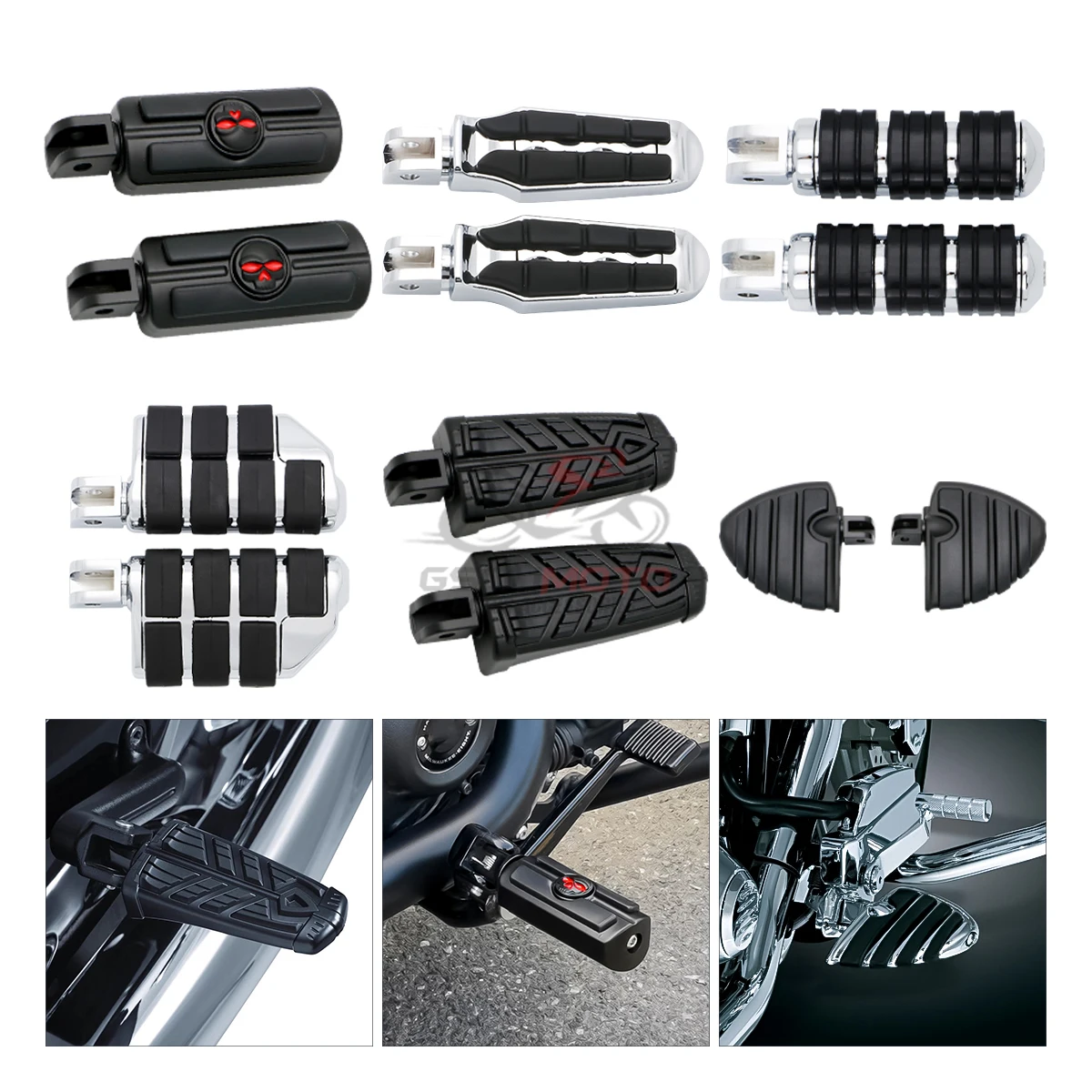 Motorbike Front Rider Rubber Non-slip Footrests Footpegs For Suzuki Boulevard M109R M90 M50 C50 M 90 C 50 Volusia 800 Pedals