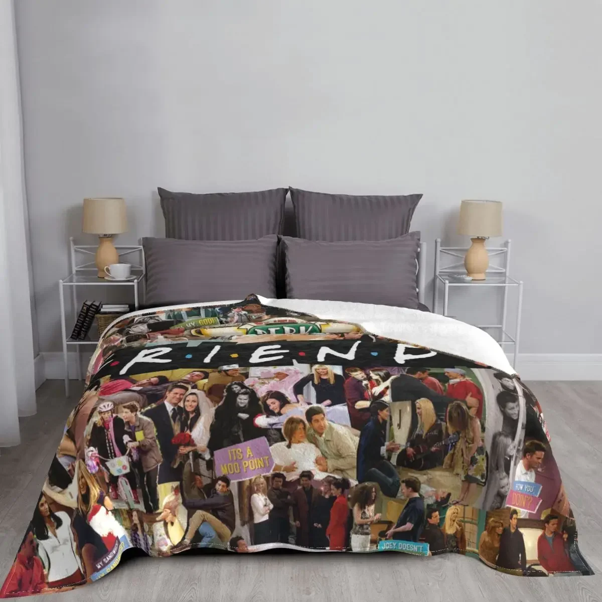 بطانية فريندز تي في شو كولاج أمريكان راشيل فانيلا بطانية رمي دافئة مضحكة لصالة الفراش في الصيف