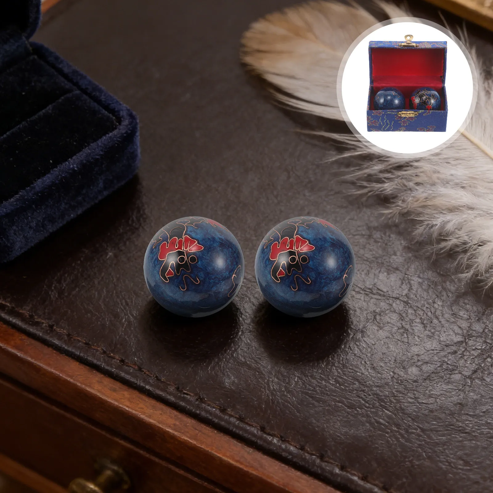 

Набор из 2 массажных шариков Байдинг (Баодинг) для релаксации, эмалированные, для укрепления рук и пальцев, снятия стресса, китайская терапия