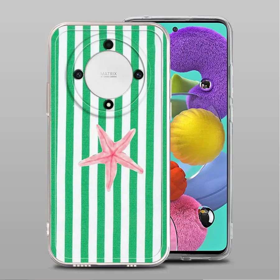 Capa de telefone para honor x9a x9b 90 lite x7b x8b y9 prime 2019 capa transparente animais marinhos