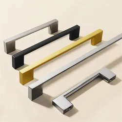 KK&FING 1 PCS Brushed Black Aluminum Furniture Cabinet Door Handles Glass Cabinet Wardrobe Door Drawer Pulls Furniture Hardware