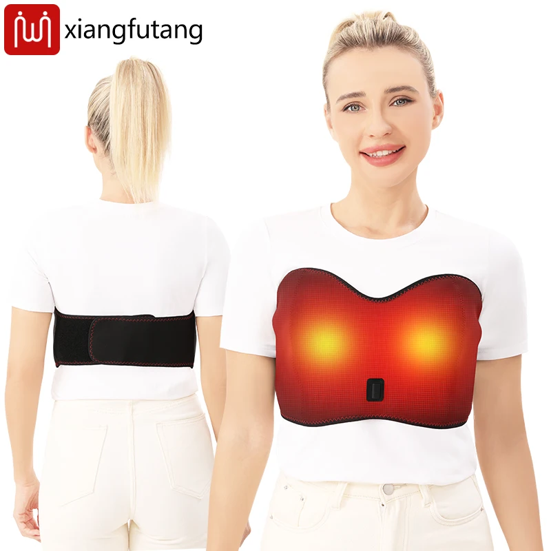 

Carbon Fiber Heated Chest Support Chest Vibration Massager Relieves Chest Pain Eases Nodules Promotes Breast Duct Drainage warm