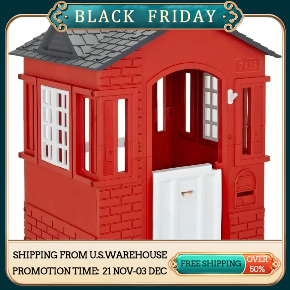 Little Tikes Cape Cottage Playhouse with Working Door, Windows, and Shutters - Red| For Kids 2-6 Years Old