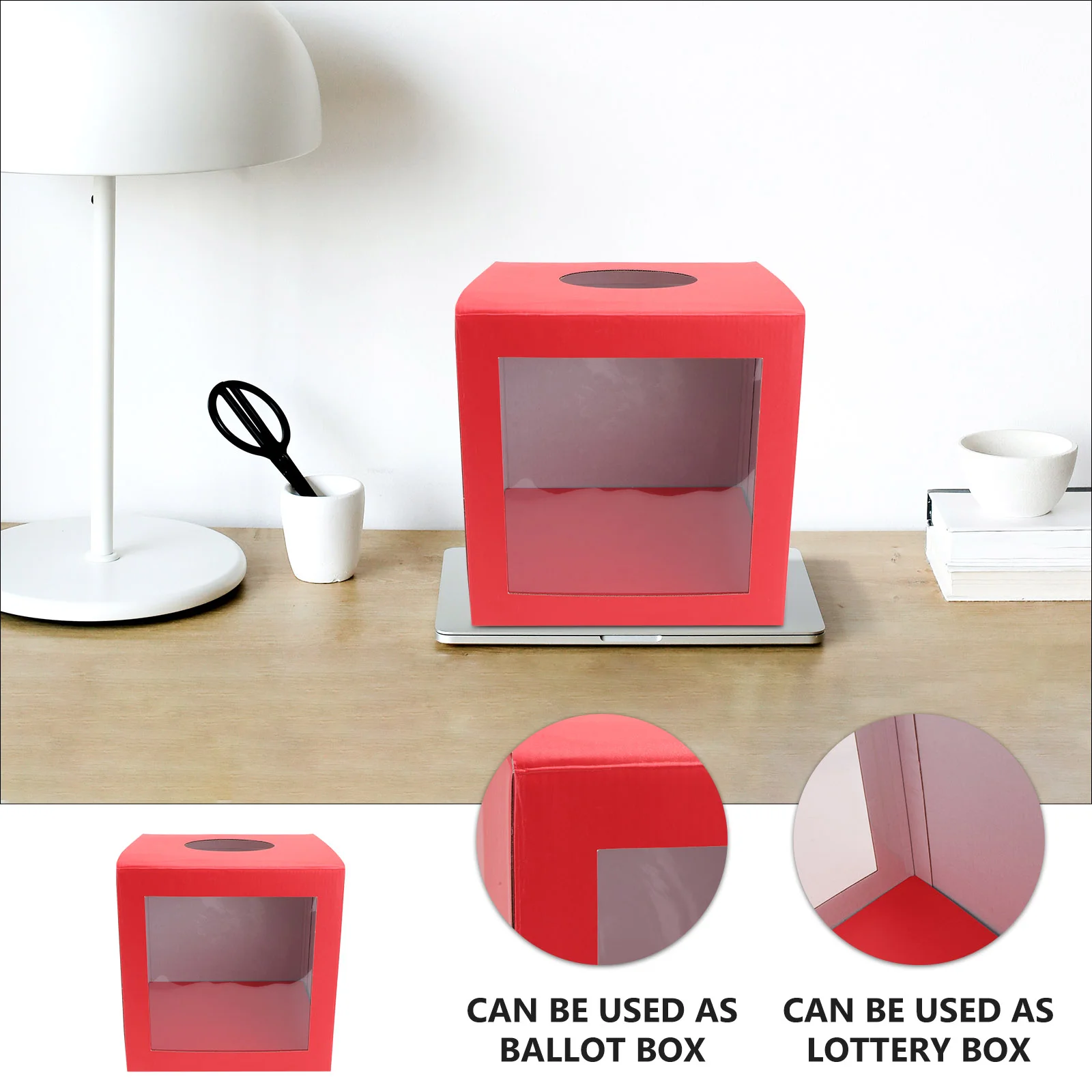 1PC Multifunctionele Box Eenvoudige Draw Prize Box Jaarvergadering Game Prop (Rood) Draw Box Game Box Loterij Box voor Party