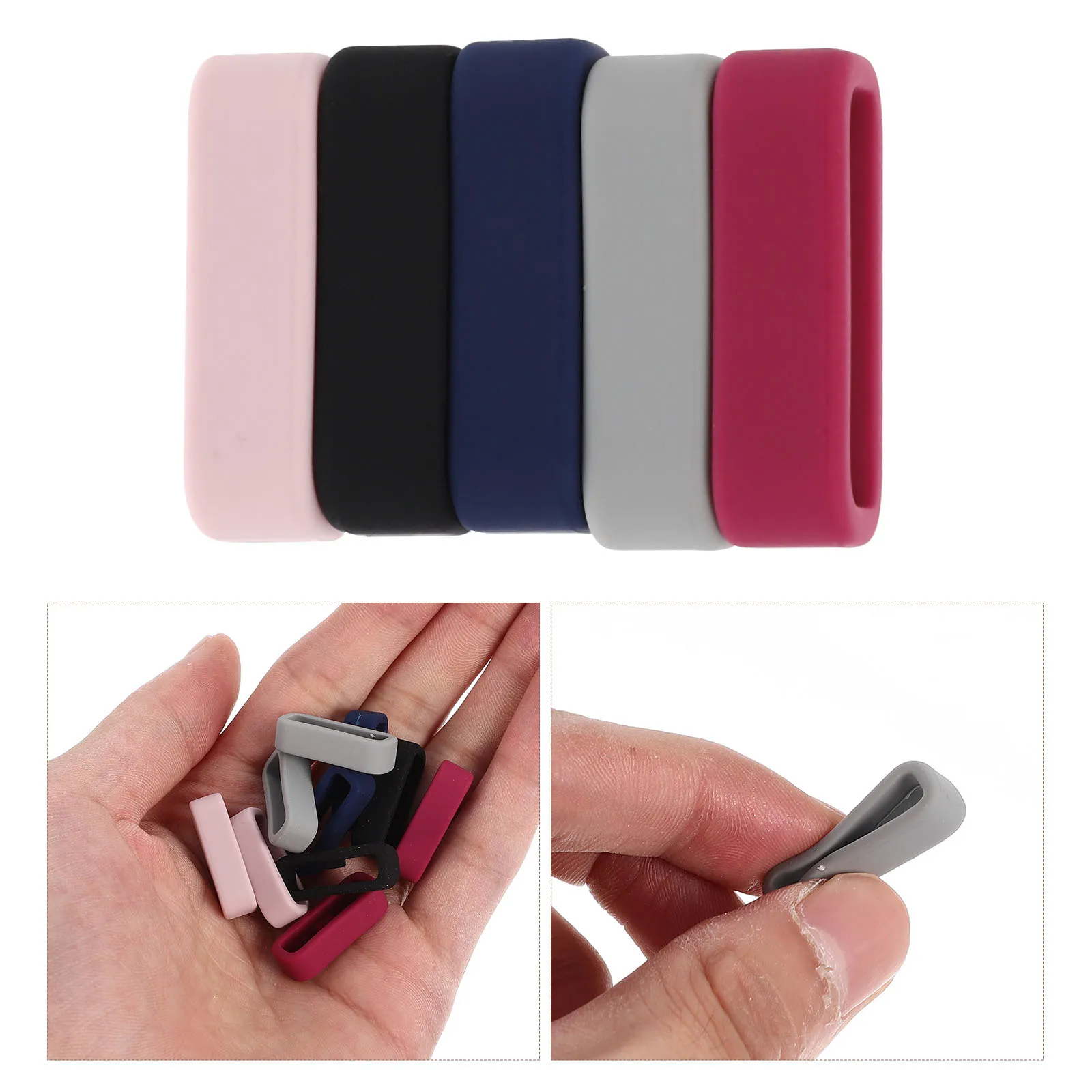 10 قطعة حزام الساعات السيليكون التجنيب دائم السلس الملمس سهلة الاستخدام حزام (استيك) ساعة حلقة حزام الساعة حلقة حاملي حزام الساعات #3