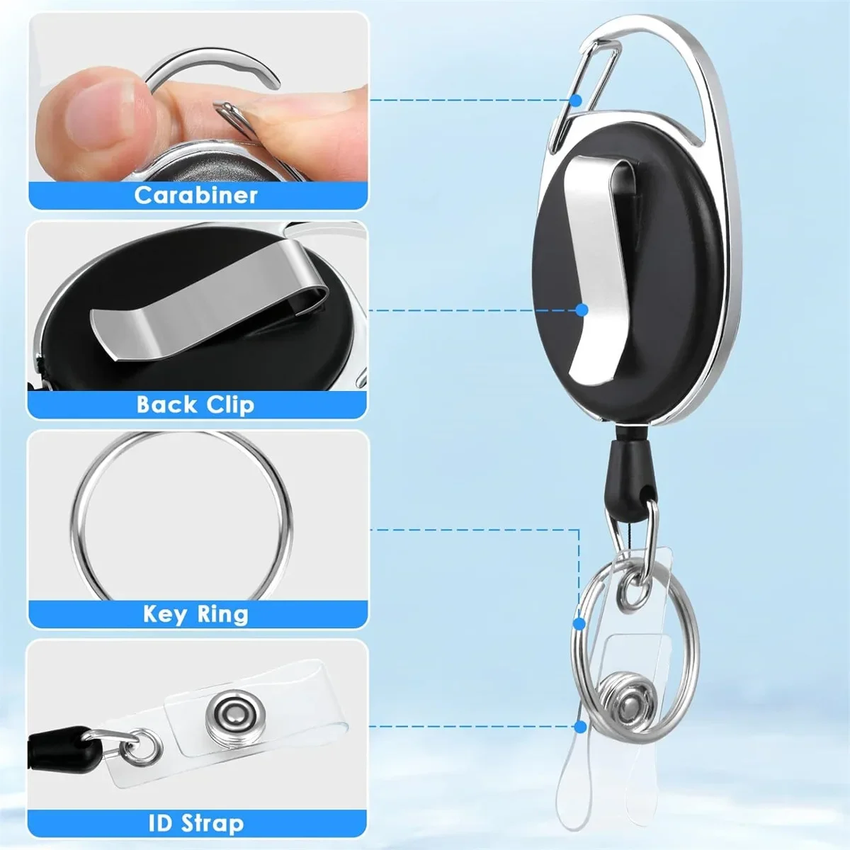Retractable Id Pendant Badge Reel Roulette Id Badge Holder Retractable Lanyard Holder for Id Card Portagafetes HZ03