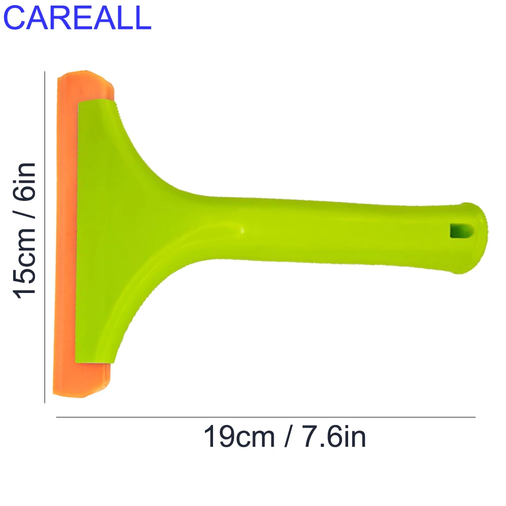 CAREALL 2pcs Glass Cleaning Tool Soft Silicone Blade Scraper Plastic Handle Home Bathroom Mirror Shower Squeegee Car Water Wiper