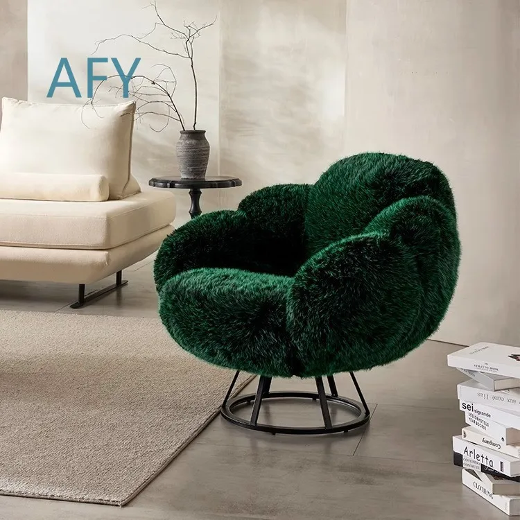 Designer Bear Paw Plush Sofa Chair for Living Room Bedroom Beauty Salon Hotel Model Room Decor Casual Seating Art Furniture