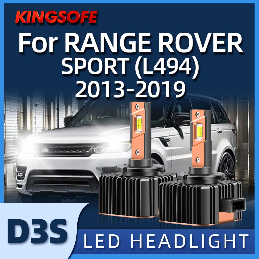 

KINGSOFE Car D3S LED Headlight Bulb Replaceable HID 120W CSP Chip For RANGE ROVER SPORT (L494) 2013 2014 2015 2016 2017 20182019